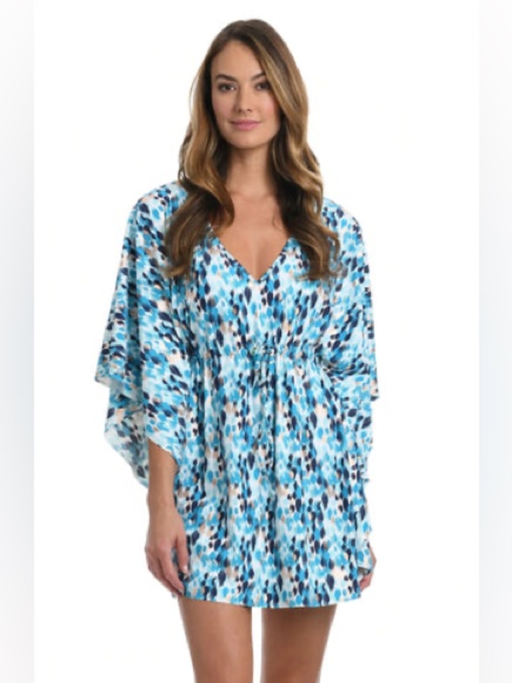 La Blanca Blue Multi-Spot V-Neck Swim Coverup. Never worn. Beautiful!